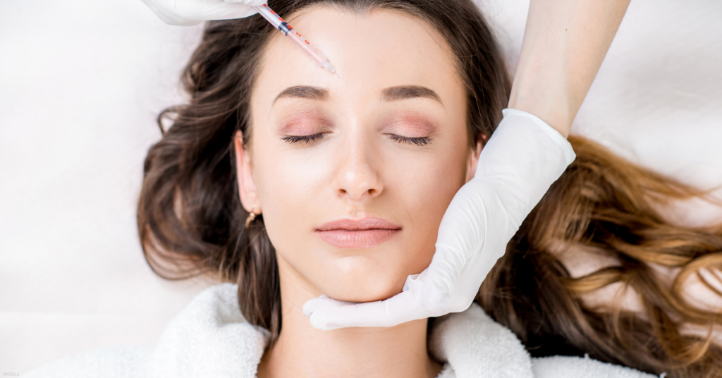 A woman recieves BOTOX® Cosmetic injections in des moines